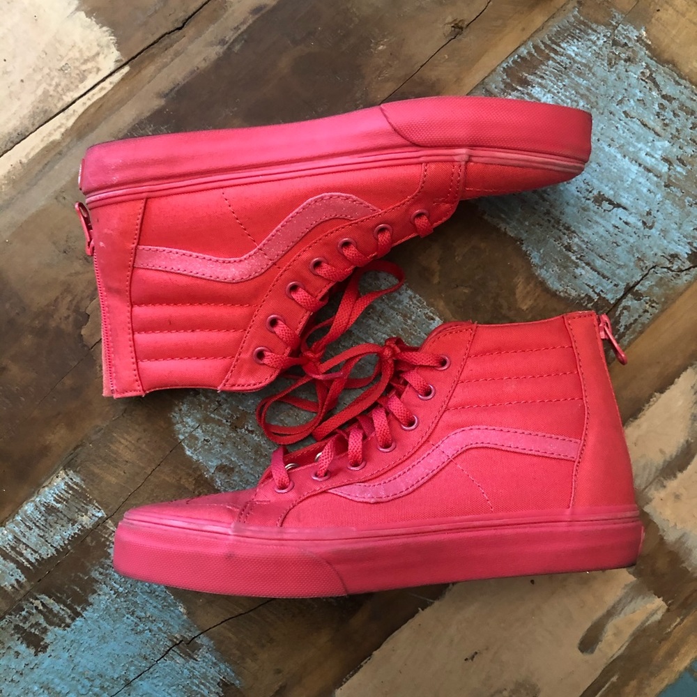 HOT pink zipper back sneakers